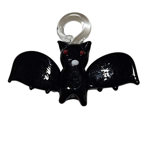 Handmade Glass Halloween Bat Pendant Charm Necklace Bracelet Jewelry Crafting - Picture 1 of 3
